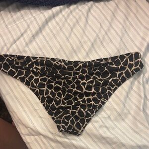 Victoria's Secret Black and Tan Animal Print Bikini Bottoms